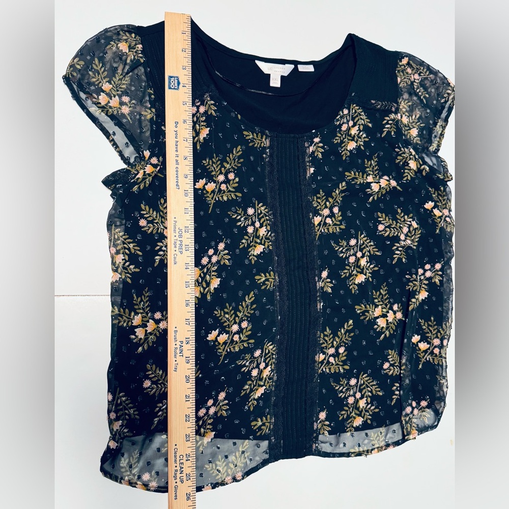 Floral Ditzy Patterned Top, Lauren Conrad, size XXL - Picture 6 of 13